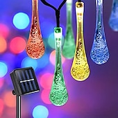 billiga Solsträngljus-led solsnöreljus 5m 20leds vattendroppe bubbelboll solljus utomhus vattentät landskap trädgårdsfestival dekoration lykta träd uteplatsljus