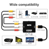 お買い得  ケーブル・ケーブルアクセサリ-rca から hdmi av から hdmi へのコンバーター 1080p ミニ rca コンポジット cvbs ビデオ オーディオ コンバーター アダプター TV/PC/ ps3/ stb/xbox vhs/vcr/ブルーレイ DVD プレーヤー用の pal/ntsc をサポート