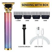 cheap Hair Removal-Hair Clippers for Men oupool Professional Cordless Hair Trimmer - Electric T-Blade Beard Trimmer Shaver Edgers Zero Gapped Mens Grooming Kit Rechargeable LCD Hair Cutting Kit - Gifts for Men(Gold)