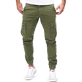 cheap Cargo Pants-Men&#039;s Cargo Pants Pocket Plain Comfort Breathable Outdoor Daily Casual Black Army Green