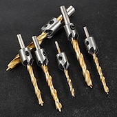 preiswerte Bohrer-Set-7 teile/satz bohrer set hss 5 flöte senker 3mm-10mm schnellarbeitsstahl fasen reibahle holzbearbeitung elektrowerkzeuge
