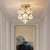 cheap Ceiling Lights-LED Ceiling Light 10&quot; Geometric Shapes Flush Mount Lights Plastic Copper Artistic Style Formal Style Ceilling Light for Corridor Porch Bar Creative Loft Balcony Lamps 110-240V