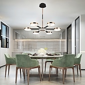 abordables Diseño de círculo-luz colgante led regulable diseño sputnik formas geométricas ajustables montaje empotrado luces de techo 6 luces 30 &quot;candelabros colgantes para sala comedor cocina 220-240v
