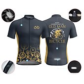 cheap Men's Jerseys-Men's Cycling Jersey Graphic Letter &amp; Number Funny Short Sleeve Bike Jersey Top with 3 Rear Pockets Mountain Bike MTB Road Bike Cycling Quick Dry Reflective Strips Back Pocket Moisture Wicking Sports