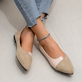 cheap Women&#039;s Flats-Women&#039;s Two-Tone Pointed Toe Flats – Elegant Slip-On Ballet Shoes, Comfortable Daily Wear for Work &amp; Casual Outfits