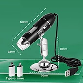 cheap Microscopes &amp; Endoscopes-500X 1000X 1600X Digital Microscope Camera 3in1 Type-C USB Portable Electronic Microscope For Soldering LED Magnifier For Cell Phone Repair