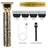 cheap Hair Removal-Hair Clippers for Men oupool Professional Cordless Hair Trimmer - Electric T-Blade Beard Trimmer Shaver Edgers Zero Gapped Mens Grooming Kit Rechargeable LCD Hair Cutting Kit - Gifts for Men(Gold)