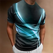 billige T-skjorter med 3D-trykk til herrer-Herre Grafisk Fargeblokk T skjorte Kortermet T skjorte 3D-utskrift Crew-hals Skjorte Årgang Mote Designer utendørs Daglig Sport Gul Blå Lilla Vår sommer Klær S M L XL 2XL 3XL