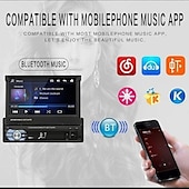cheap Bluetooth Car Kit/Hands-free-Newest 7&quot; HD 1080P Retractable Touch Screen Car Radio Stereo 1 Din Bluetooth Car MP5 Player Support USB/AUX/FM/ Mirror Link Function+ Rearview Camera