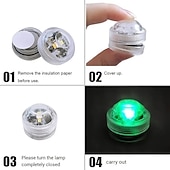 cheap Underwater Lights-12pcs Underwater Submersible LED Pool Light Waterproof with Remote Control for Bath Tub Vase Aquarium Party Wedding Decor Battery Operated