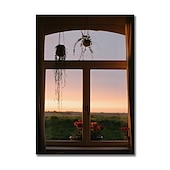 economico Stampe paesaggi-Paesaggio da parete su tela la finestra arte moderna paesaggio decorazione della casa arredamento tela arrotolata senza cornice senza cornice