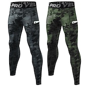 cheap Men&#039;s Shorts, Tights &amp; Pants-Men&#039;s Compression Pants Running Tights Leggings with Phone Pocket Base Layer Athletic Winter Spandex Breathable Quick Dry Sweat wicking Power Flex Fitness Gym Workout Running Skinny Sportswear