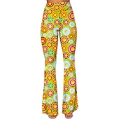 halpa Pohjat-Retro / vintage 1960 luku 1970 luku Housut Bell Bottom Housut Leveälahkeiset housut Hippi Naamiaispuku Naisten Arki-asut Tyttöjen polttarit Pride-paraati Aikuisten Housut