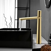 abordables Classiques-mitigeur lavabo haut, mitigeur lavabo monobloc monocommande monotrou montage sur gorge, avec flexible eau chaude et eau froide, robinets cuve en laiton