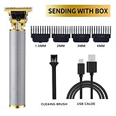 cheap Hair Removal-Hair Clippers for Men oupool Professional Cordless Hair Trimmer - Electric T-Blade Beard Trimmer Shaver Edgers Zero Gapped Mens Grooming Kit Rechargeable LCD Hair Cutting Kit - Gifts for Men(Gold)
