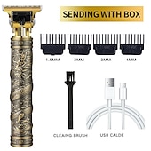 cheap Hair Removal-Hair Clippers for Men oupool Professional Cordless Hair Trimmer - Electric T-Blade Beard Trimmer Shaver Edgers Zero Gapped Mens Grooming Kit Rechargeable LCD Hair Cutting Kit - Gifts for Men(Gold)