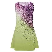 tanie Sukienka 3D Shining Vision-Dziewczyny &#039; 3D Graficzny Sukienka Bez rękawów Druk 3D Lato Wiosna Urlop Codzienny Święto Śłodkie Codzienny Słodkie Dzieci 3-10 lat Sukienka na ramiączkach Sukienka A line Nad kolano Regularny