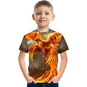Boys 3D Graphic Animal Phoenix T shirt Short Sleeve 3D Print Summer Active Fantasy Kids 3-12 Years cheap Boy's 3D Animals-Boys 3D Graphic Animal Phoenix T shirt Short Sleeve 3D Print Summer Active Fantasy Kids 3-12 Years