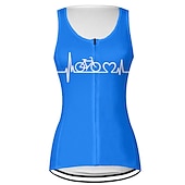 abordables Vestes et gilets pour femmes-Femme Gilet Velo Cyclisme Maillot Velo Cyclisme Sans Manches Cyclisme Gilet / Gilet Top avec 3 poches arrière VTT Vélo tout terrain Vélo Route Respirable Séchage rapide Evacuation de l&#039;humidité Poche