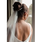 economico Veli sposa-stile formale a un livello / semplice / classico&amp;amp;velo da sposa senza tempo veli da cappella con abito in tulle di colore puro per stupire 2025