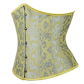 billiga Korsett-Rokoko Punk och gotiskt Medeltida kostymer Överbystkorsett Underkläder Bustier 14 plastben Maskeradkläder Dam Kunglig Bröllop Bröllopsgäst Vuxna Korsett