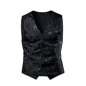 abordables Gilets-Homme Gilet Usage quotidien Sortie Festival Entreprise basique Printemps &amp; Automne Poche Lin Respirable Doux Confortable Imprimé Boutonnage Simple Col V Standard Blanc / Blanc Noir Gilet