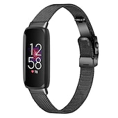 baratos Pulseiras de relógio Fitbit-Pulseira de Smartwatch Compatível com Fitbit Inspire 3 Inspire 2 / Inspire HR / Inspire Aço Inoxidável Relógio inteligente Alça Ajustável Com Transparência Mulheres Homens Pulseira Estilo Milanês
