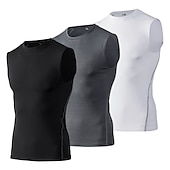 abordables Maillots Hombre-Hombre Camiseta sin mangas de gimnasio Camiseta sin Mangas de Compresión Sin Mangas Capa base Deportivo Otoño Poliéster Elastán Secado rápido Reductor del Sudor Entrenamiento de gimnasio Baloncesto