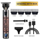 cheap Hair Removal-Hair Clippers for Men oupool Professional Cordless Hair Trimmer - Electric T-Blade Beard Trimmer Shaver Edgers Zero Gapped Mens Grooming Kit Rechargeable LCD Hair Cutting Kit - Gifts for Men(Gold)