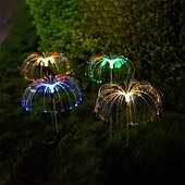 halpa Maisemavalot-2kpl värikäs kaltevuus aurinkokuitu meduusavalo - voikukan led polku puutarhatunnelmakoristelu, vedenpitävä ulkonurmikon ja pihan värivalo