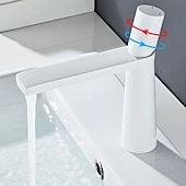 Недорогие классический-смеситель для раковины в ванной комнате, моноблочные смесители для умывальника, одна ручка, одно отверстие для монтажа на столешницу, со шлангом для горячей и холодной воды, краны для латунных сосудов