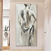 זול Nude Art-ציור שמן צבוע-Hang מצויר ביד אנכי מופשט אנשים מודרני ללא מסגרת פנימית