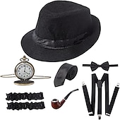 ieftine Accesorii și altele-Anii 1920 Ținute Set accesorii Bărbați Halloween Petrecerea Burlăcițelor Festival Cravată Pălărie Toate Sezoanele