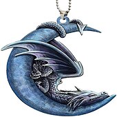 cheap Car Pendants &amp; Ornaments-StarFire New Arrival Blue Moon With Dragon Lover Car Hanging Ornament Holiday Decoration Home Decoration Hanging Ornament