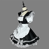 ieftine Rochii Lolita-Cosplay Costum de servitoare Anime Rochii Costum Cosplay Ținute Costume Cosplay Rochii Carnaval ziua îndragostiților Mascaradă Fulare Costum Pentru Pentru femei Fete Adolescent Adulți