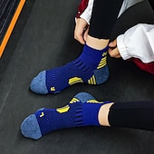 abordables calcetines de hombre-Hombre 1 Par Calcetín Calcetas Calcetines Antideslizantes Calcetines para correr Negro Azul Marino Color Rayas Primavera, Otoño, Invierno, Verano