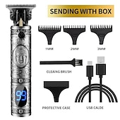 cheap Hair Removal-Hair Clippers for Men oupool Professional Cordless Hair Trimmer - Electric T-Blade Beard Trimmer Shaver Edgers Zero Gapped Mens Grooming Kit Rechargeable LCD Hair Cutting Kit - Gifts for Men(Gold)