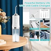 cheap Teeth Whitening-4 In 1 Water Flosser For Teeth Cordless Water Flossers Oral Irrigator With DIY Mode 4 Jet Tips Tooth Flosser Portable And Rechargeable For Home Travel For Men And Women Daily Teeth Care