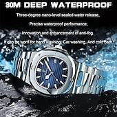 cheap Quartz Watches-POEDAGAR Luxury Watch Business Waterproof Male Clock Luminous Date Stainless Steel Square Quartz Men Watch