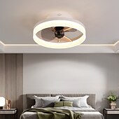 cheap Ceiling Fan Lights-Ceiling Fans with Lights Flush Mount Low Profile Indoor Ceiling Fan,15.7&quot; /19.6&quot; Dimmable Bladeless Ceiling Fans with Remote Control,Smart 3 Colors 6 Speeds Reversible