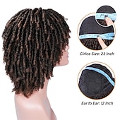 voordelige Topkwaliteit pruiken-dreadlock pruik korte twist pruiken voor zwarte vrouwen en mannen afro krullend synthetische pruik