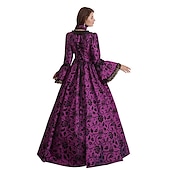 tanie Sukienki-kopciuszek vintage księżniczka sukienka z epoki kolonialnej rokoko wiktoriański vintage cosplay wydajność impreza halloween rękaw 3/4 maxi halloween