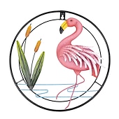 cheap Metal Wall Decor-Metal Flamingo Wall Art Porch Front Door Wall Decor Room Outdoor Club Bars Front Door Metal Hanging Wall Art Dcor