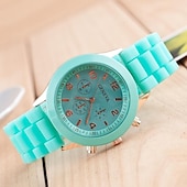 abordables Relojes de Cuarzo-Reloj de cuarzo de moda para mujer, reloj minimalista de tendencia para estudiantes, relojes de silicona de gelatina, regalos para niñas, reloj femenino