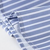 economico camicie da uomo no stiro-Per uomo Camicie Camicia a righe Camicia non stirabile Banda Matrimonio Da mare Nero Verde chiaro Rosso Blu reale Manica corta Collo ripiegabile Per tutte le stagioni Abbigliamento Bottone giù