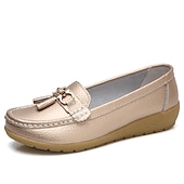 billige Flate sko til kvinner-Dame Flate sko Slip-Ons Store størrelser Klassiske Loafers Myke sko Arbeid Daglig Vandring Helfarge Sommer Flat hæl Kvadratisk Tå Fritid minimalisme Fuskelær PU Tøfler Lyseblå Vin Svart