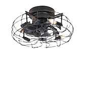 voordelige Plafondventilatorverlichting-gekooide plafondventilator met licht afstandsbediening low profile inbouwventilatordelier zwarte kleine bladloze plafondventilator voor woonkamer slaapkamer keuken