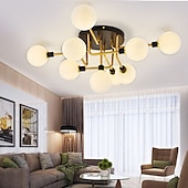 olcso Mennyezeti lámpák-led mennyezeti lámpák globe design 9 fényes 33&quot; csillárok függő könnyű fém üveg modern stílusú nappali hálószoba étkező 85-265 V izzó nem tartozék