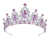 billige Bærbare tilbehør-europeisk og amerikansk lilla brud hodeplagg barokk krone rhinestone hodeplagg prinsesse krone bryllup hår tilbehør kjole tilbehør