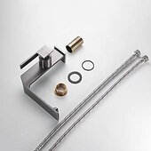 cheap Classical-Waterfall Bathroom Sink Mixer Faucet Brass, Single Handle Washroom Basin Taps One Hole Faucets with Hot and Cold Hose, Waterfall Spout Brass Bathroom Tap Chrome Black Gold Grey